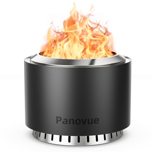 Panovue 22 inch Smokeless Fire Pit with Waterproof Cover